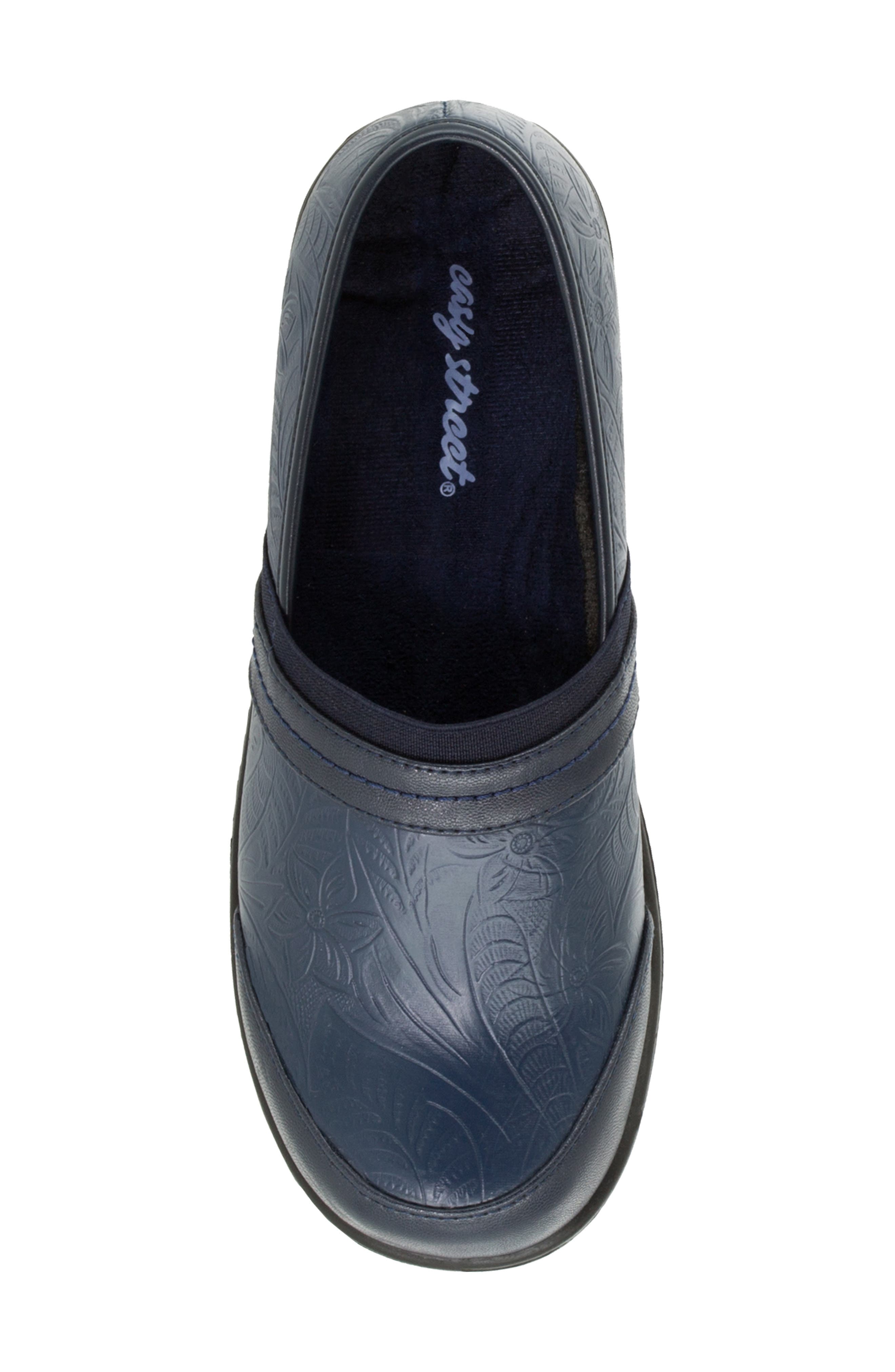 EASY STREET Origin Embossed Comfort Slip-On Clog - Multiple Widths Available, Alternate, color, Navy Tool