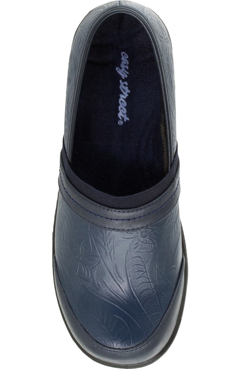 EASY STREET Origin Embossed Comfort Slip-On Clog - Multiple Widths Available, Alternate, color, Navy Tool