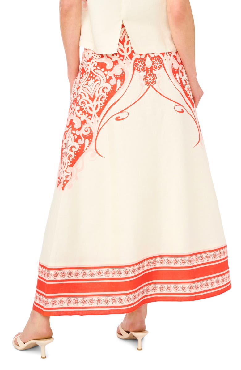 Ted Baker Carmen Floral Print Linen Maxi Skirt, Alternate, color, Fire Orange