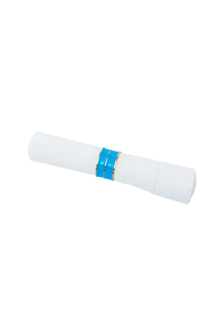 Enamel Azure Easter Celebration Blue & Gold Handcrafted Napkin Ring, Main, color, Blue