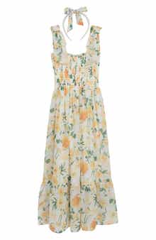 Speechless Kids' Floral Smocked Maxi Dress & Bow Headband Set