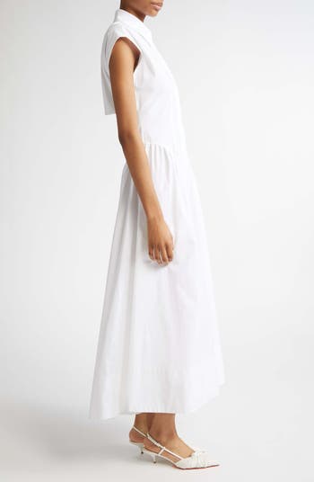 SPORTMAX Fabiana Cutout Cotton Poplin Shirtdress | Nordstrom