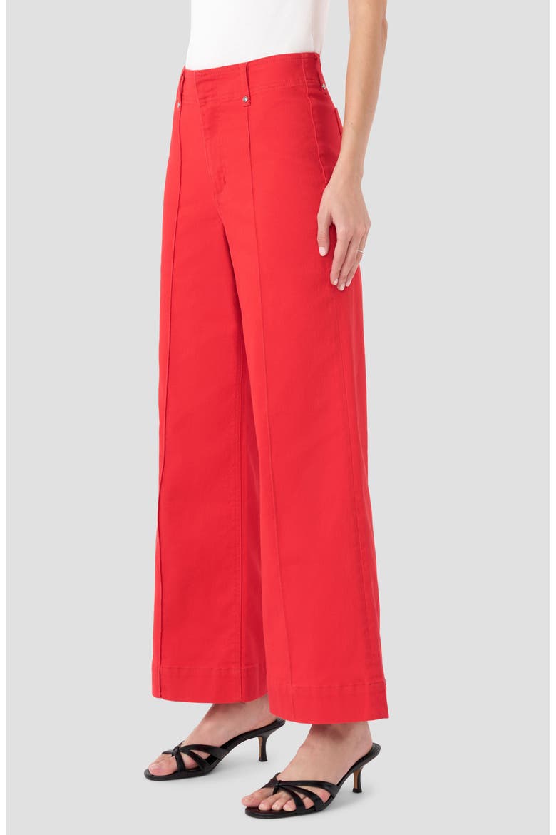 Pintuck High Waist Wide Leg Jeans, Alternate, color, TOMATO