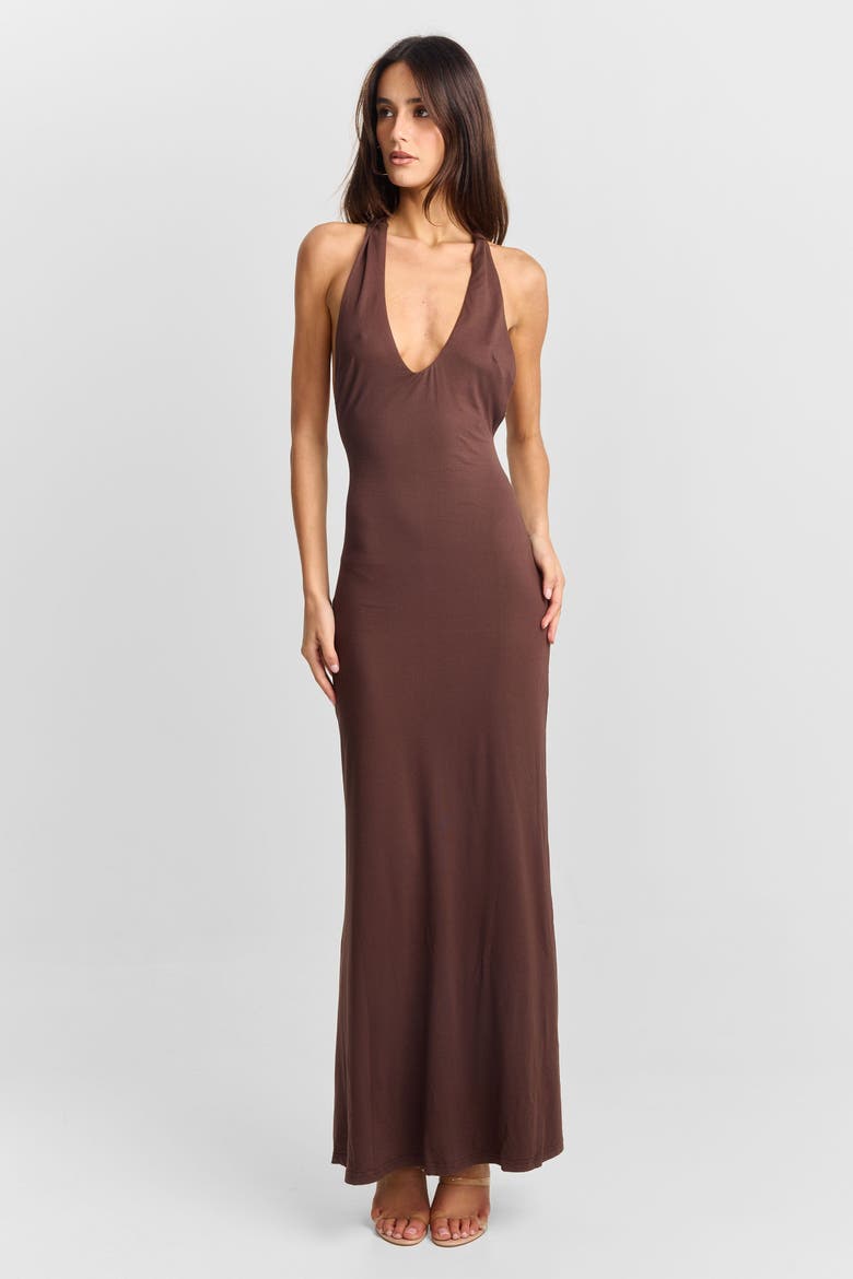Julia Maxi Dress, Alternate, color, Brown