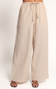 Petal & Pup Trula Linen & Cotton Drawstring Wide Leg Pants