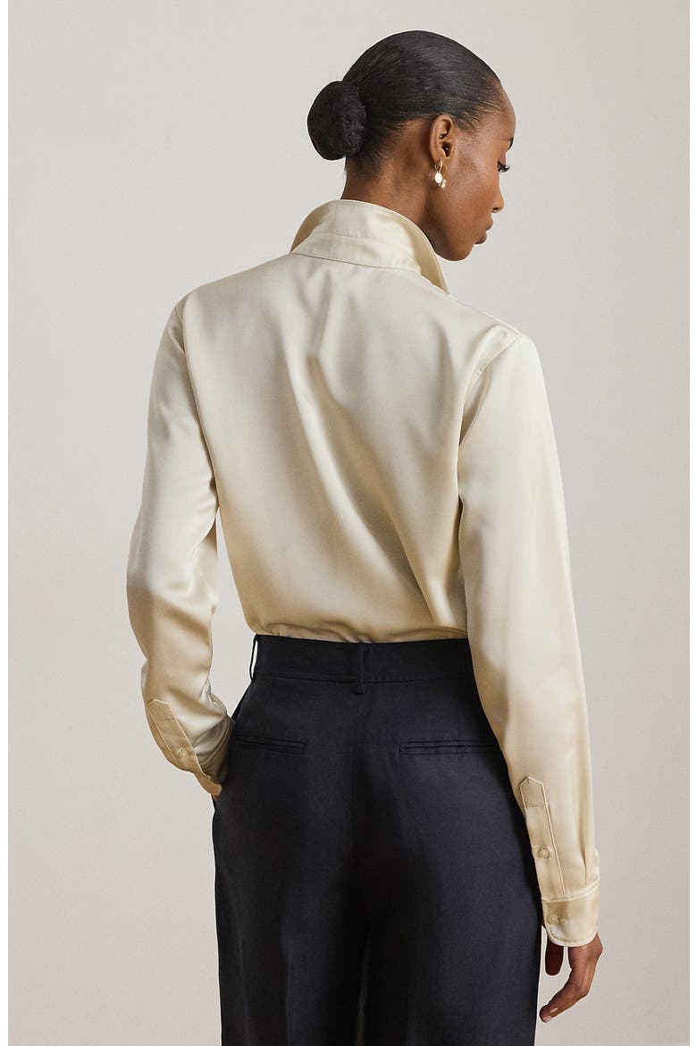 Drapey Georgette Button-Up Shirt, Alternate, color, MASCARPONE CREAM