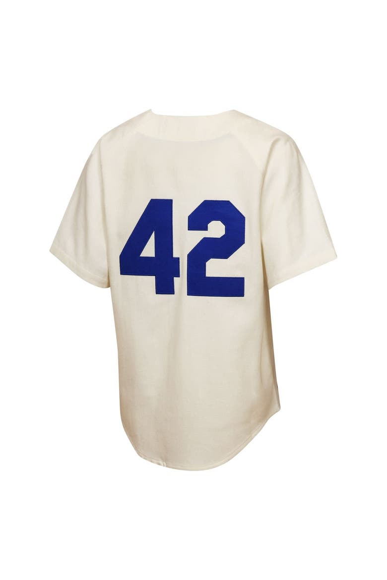 Youth Mitchell & Ness Jackie Robinson Cream Brooklyn Dodgers 1955