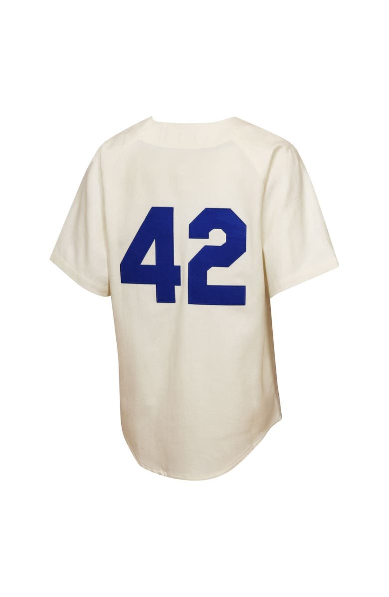 Mitchell & Ness Youth Mitchell & Ness Jackie Robinson Cream Brooklyn Dodgers 1955 Authentic Jersey, Alternate, color, Cream
