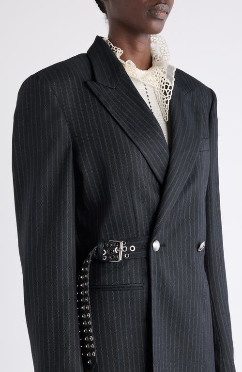 Isabel Marant Nahia Pinstripe Wool Blend Blazer In Black