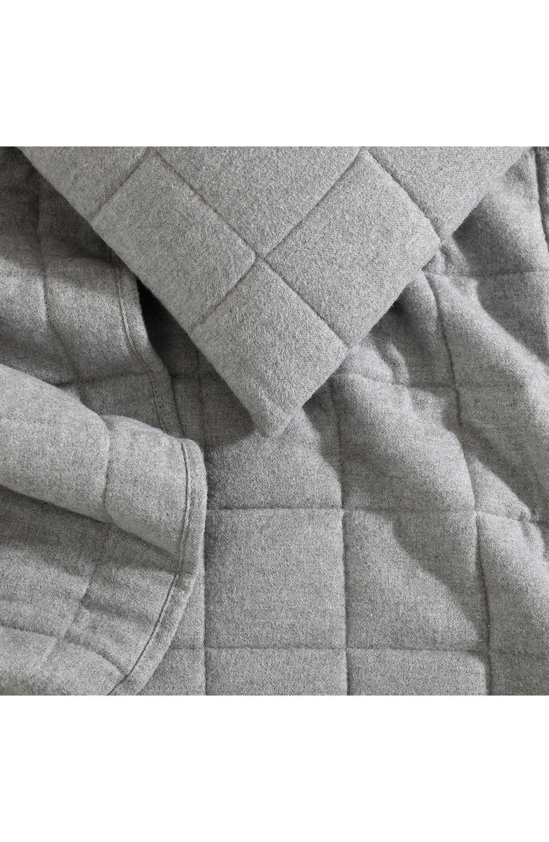 Calvin Klein Mélange Flannel Quilt, Alternate, color, Silver Grey