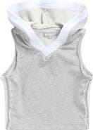 Tractr Kids' Lace Trim Sleeveless Cotton Blend Hoodie