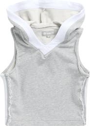Tractr Kids' Lace Trim Sleeveless Cotton Blend Hoodie