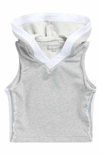 Kids' Lace Trim Sleeveless Cotton Blend Hoodie
