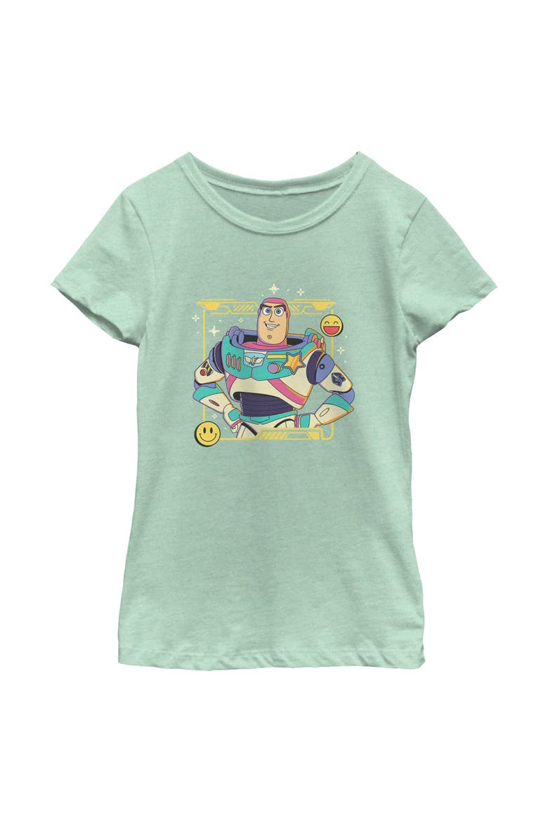 Girls' Buzz Smile Emoticon T-Shirt, Main, color, Mint