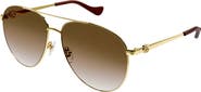 Gucci 61mm Aviator Sunglasses
