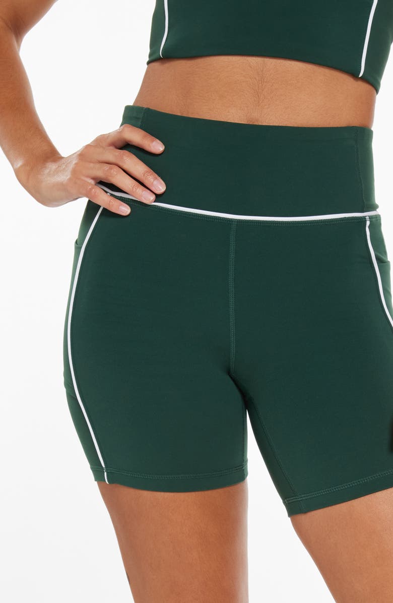 Recess Pickleball x Zella On Point Bike Shorts with Pockets, Alternate, color, Green Park