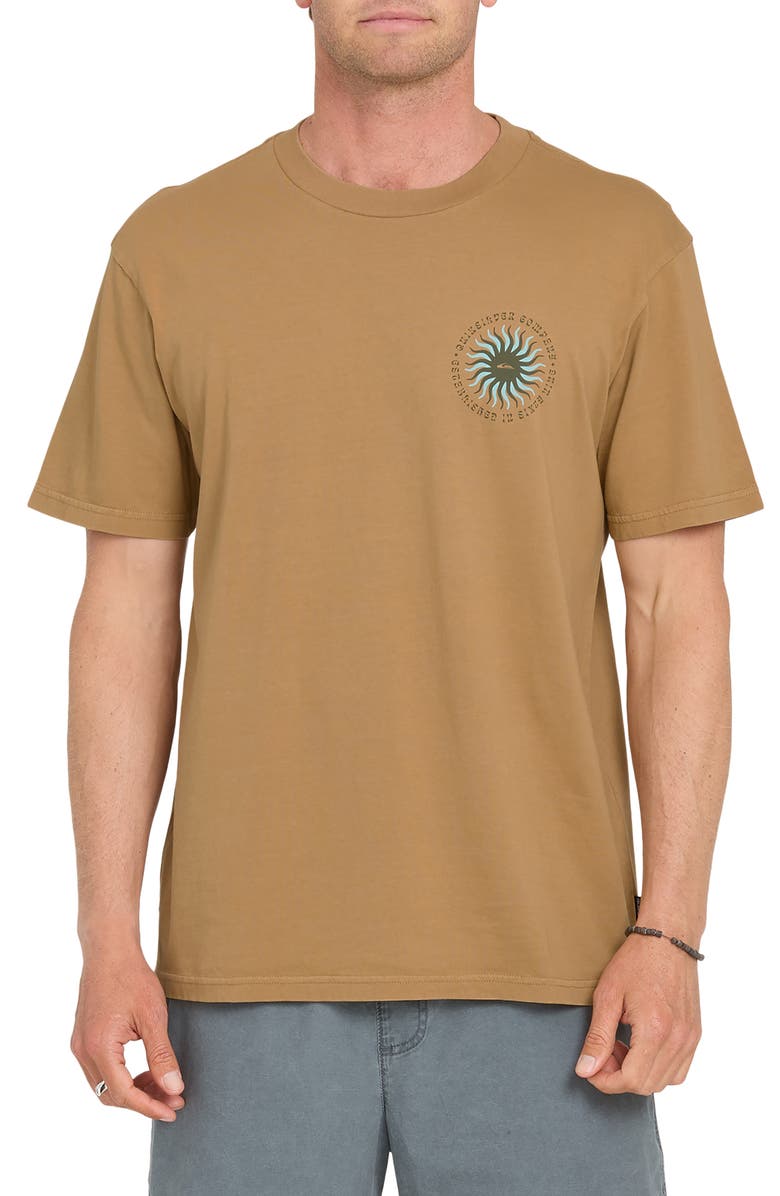 Quiksilver Sunny Day Graphic Cotton T-Shirt, Main, color, Tobacco