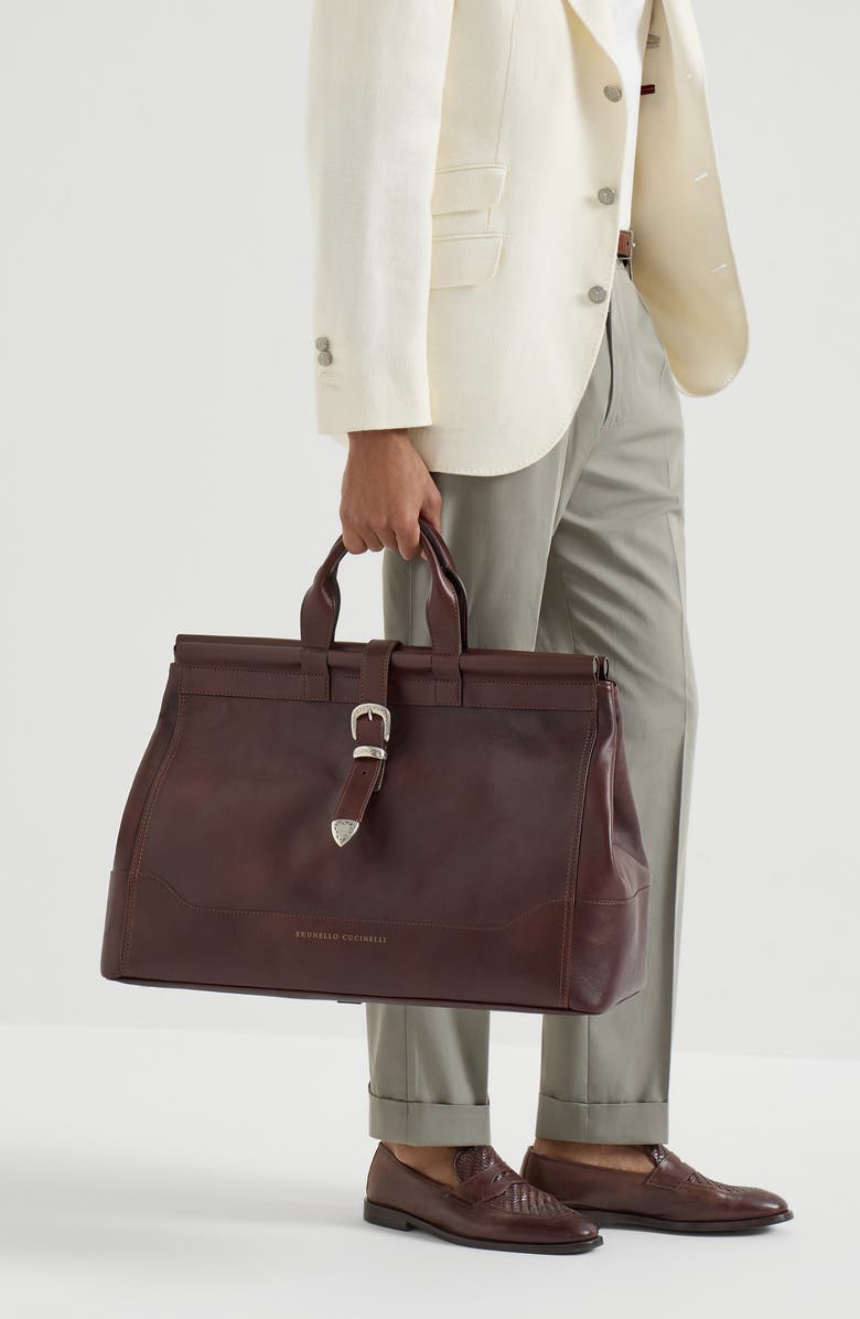 Brunello Cucinelli Calfskin bag, Alternate, color, Burgundy