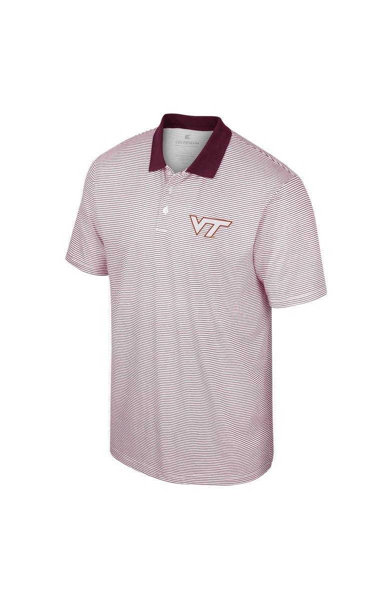 COLOSSEUM Men's Colosseum White Virginia Tech Hokies Print Stripe Polo, Alternate, color, White