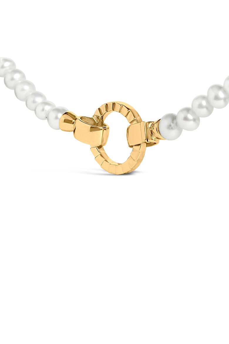 18K Yellow Gold Vermeil Pearl Strand Infinity Necklace, Alternate, color, Yellow Gold over Silver