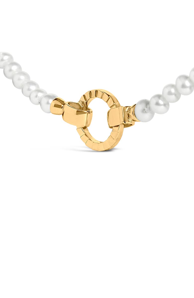 Haus of Brilliance 18K Yellow Gold Vermeil Pearl Strand Infinity Necklace, Alternate, color, Yellow Gold Over Silver