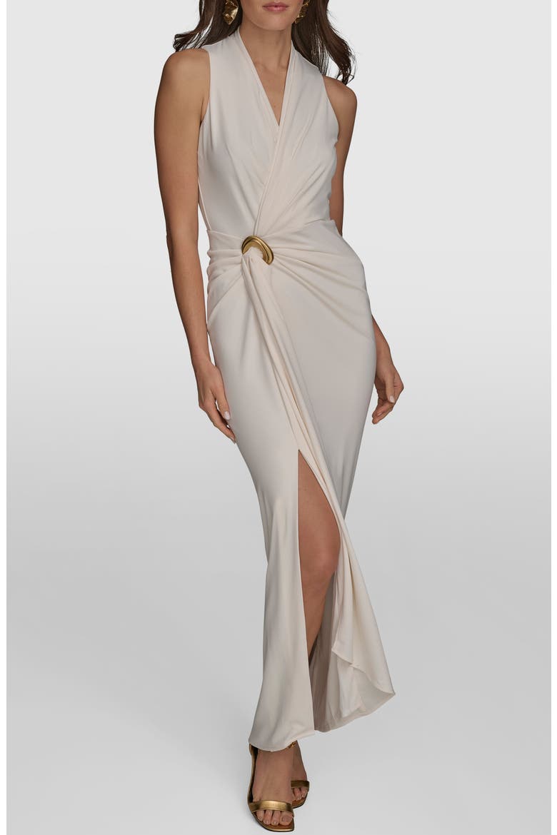 maxi dress with belt Odeerbi Dresses for Women Boho Dress Fashion V-Neck Loose Short Sleeve Solid Ankle-Length Dress+Belt White, Women's, Size: Large Featuring a stunning lace back and flowing silhouette Donna Karan Women's Wrap-Effect Gown