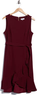 Calvin Klein Ruffle Tie Waist Dress