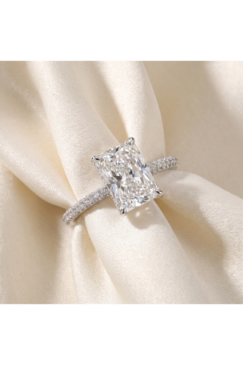 Certified 3.44Ct Cassidy Radiant Cut Diamond Engagement Ring 14k Gold Lab Grown, Alternate, color, 14k White Gold