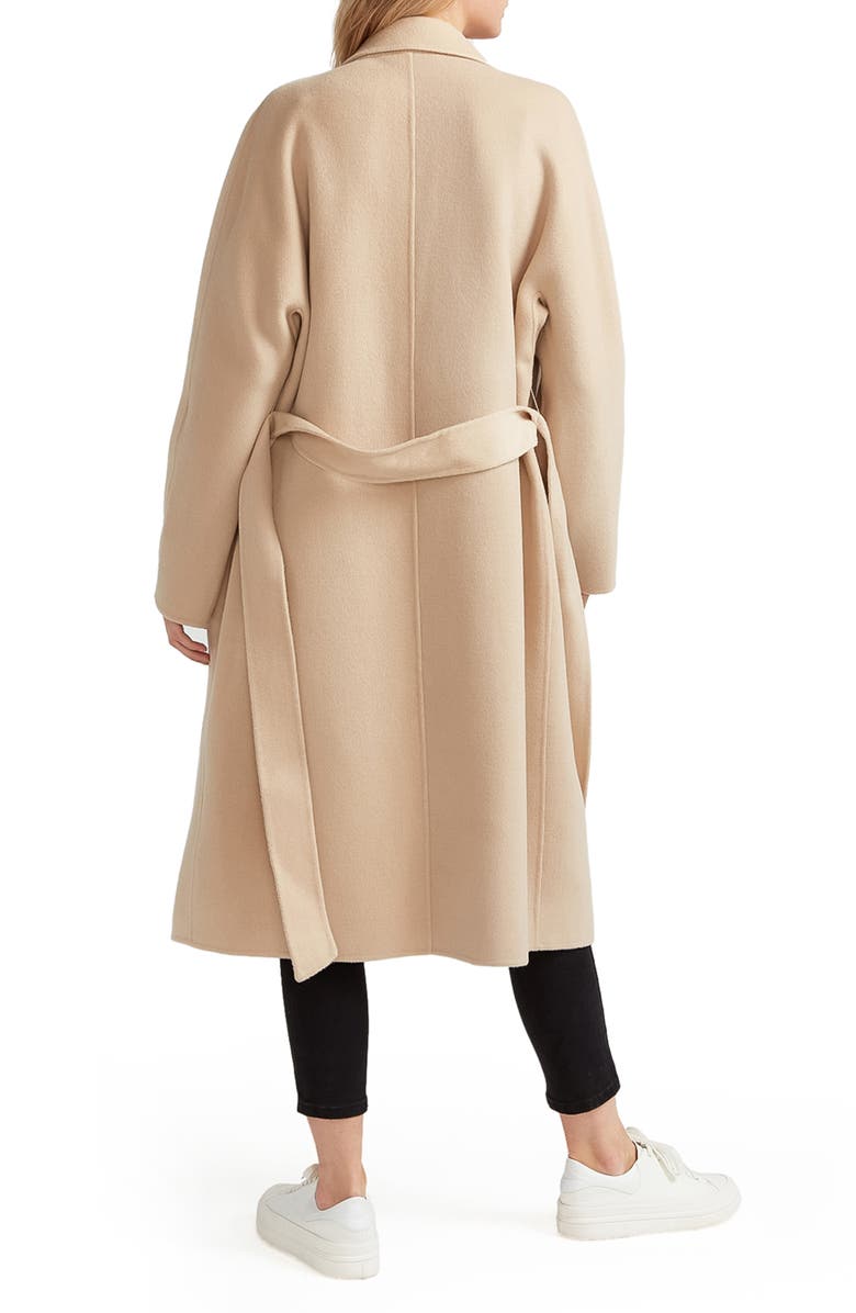 Belle & Bloom Boss Girl Double Breasted Wool Blend Coat, Alternate, color, Pale Oat