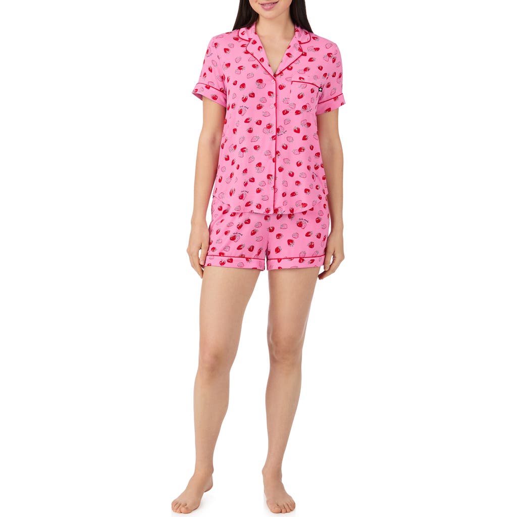 Kate Spade New York Short Sleeve Boxer Pajama Set In Pink