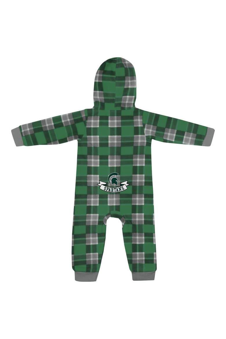 Infant Colosseum  Green Michigan State Spartans Full-Zip Plaid Hoodie Long Sleeve Jumper, Alternate, color, Green