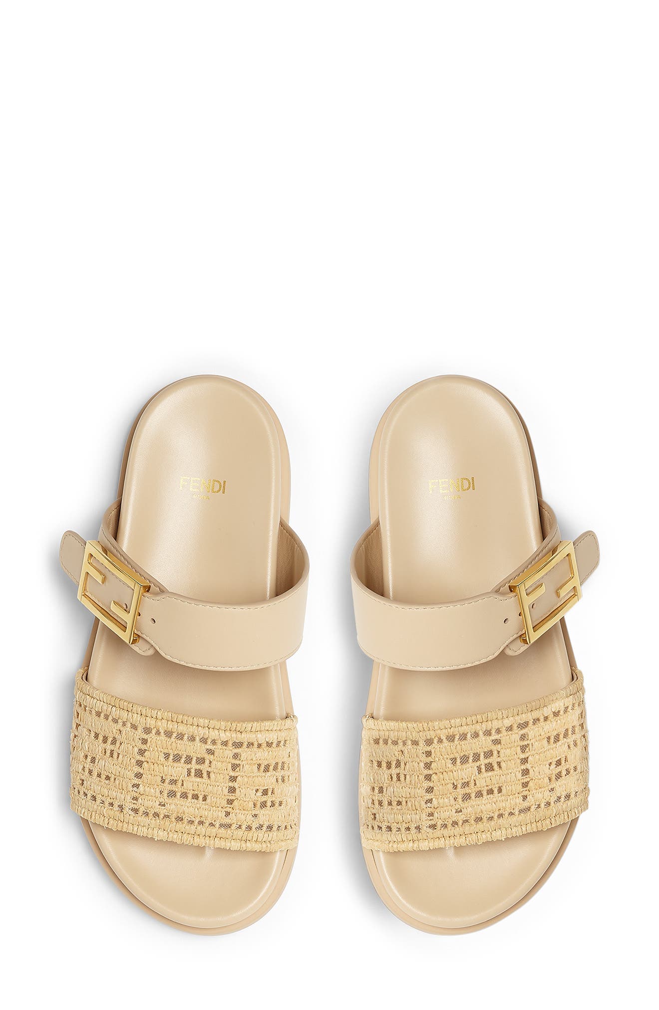 Feel FF Double Band Sandal, Alternate, color, BEIGE RAFIA