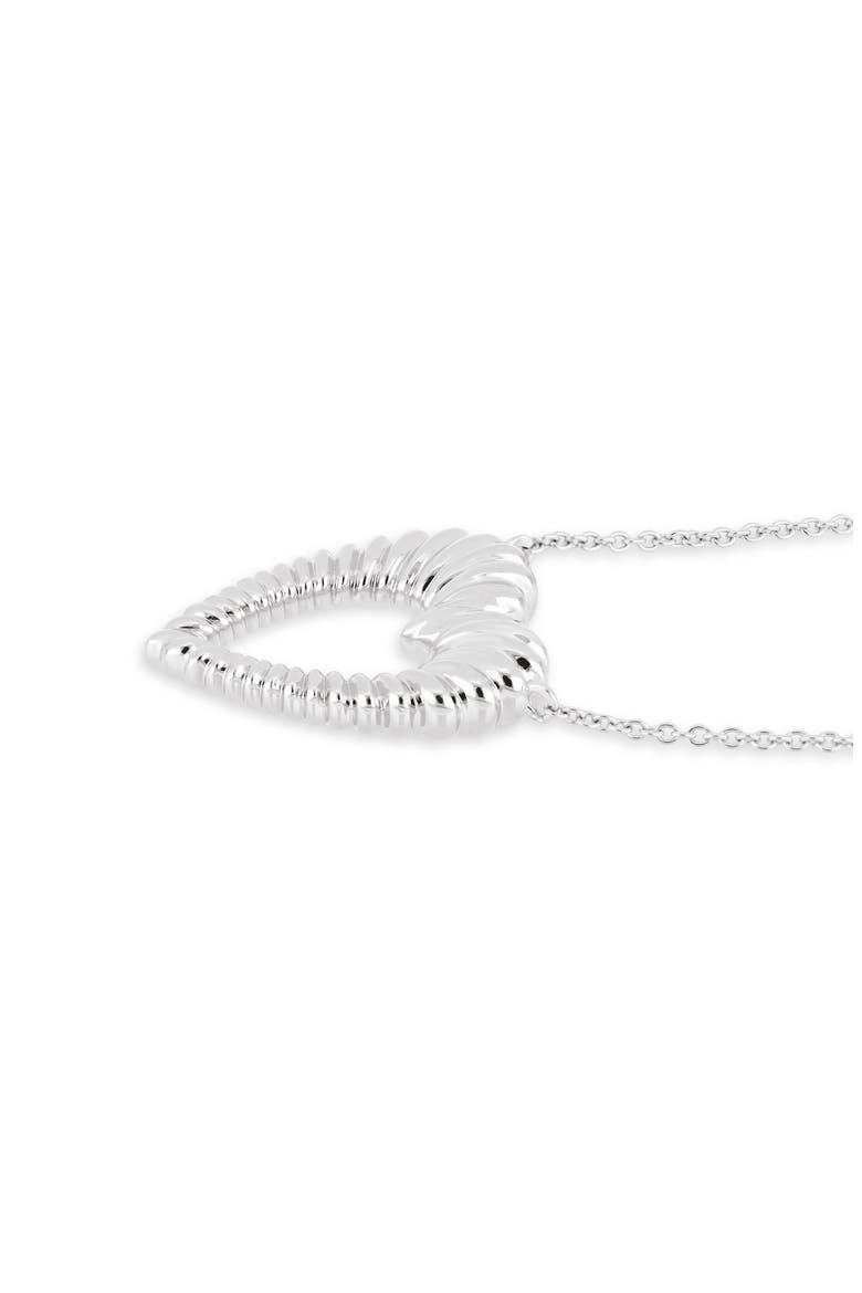 14k Gold Heart Pendant Necklace, Alternate, color, 14KW