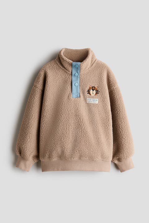 Teddy Fleece Sweatshirt With Collar