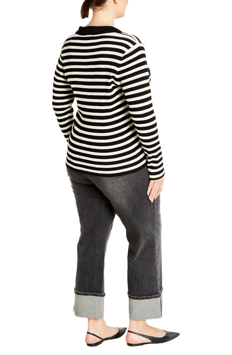 City Chic Zola Stripe Sweater, Alternate, color, Stripe