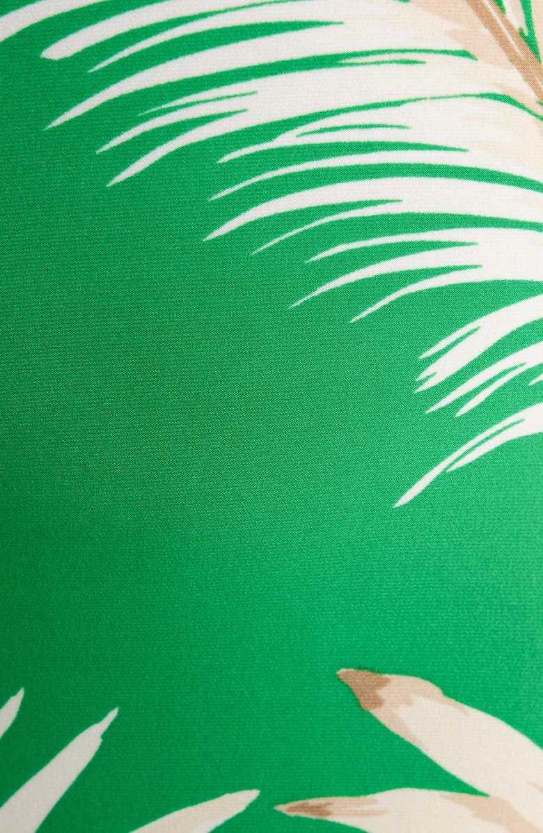 Anne Klein High Waist Pull-On Wide Leg Pants, Alternate, color, Tropical Green Multi