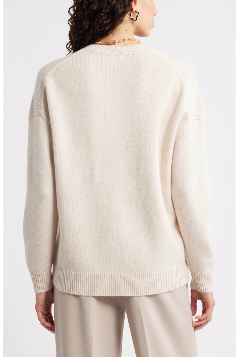 V-Neck Wool & Cashmere Sweater, Alternate, color, BEIGE BEACH