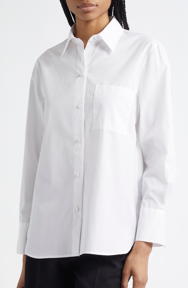 Vince Relaxed Fit Button-Up Shirt, Alternate, color, Optic White