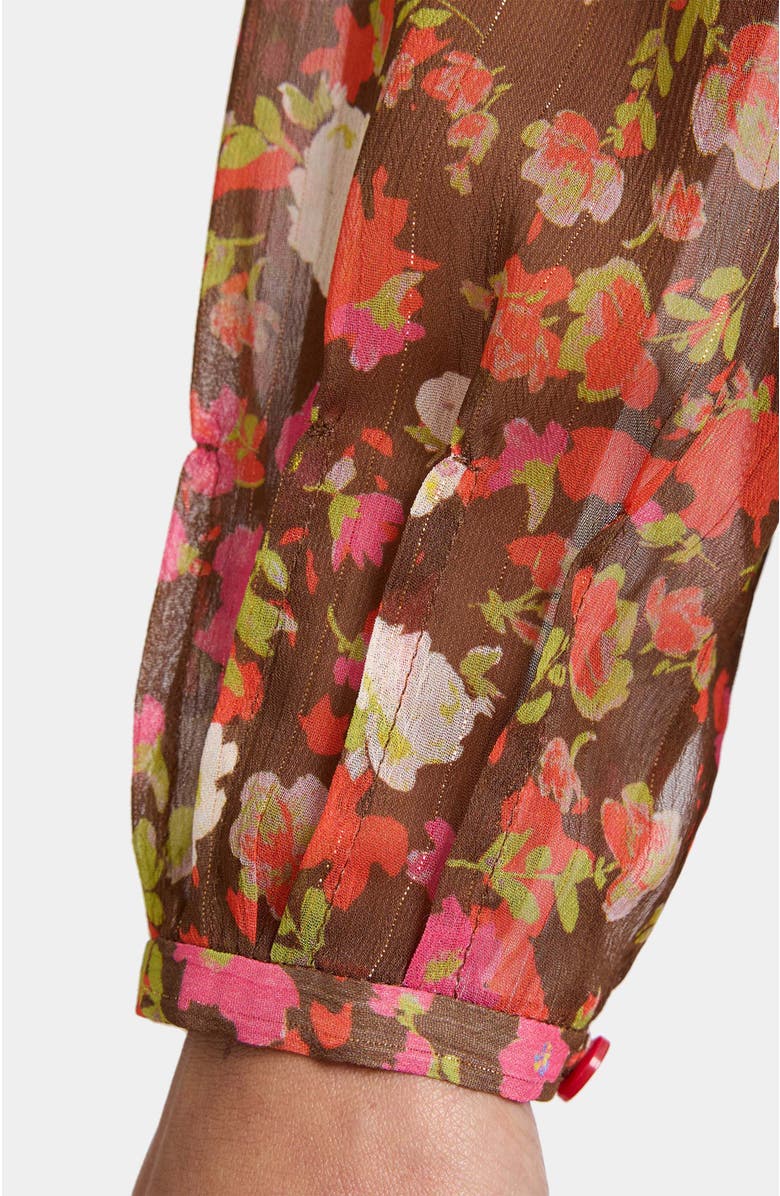 Santorelli WINNIE Long Sleeve Buttoned Blouse, Alternate, color, Coconut Multi