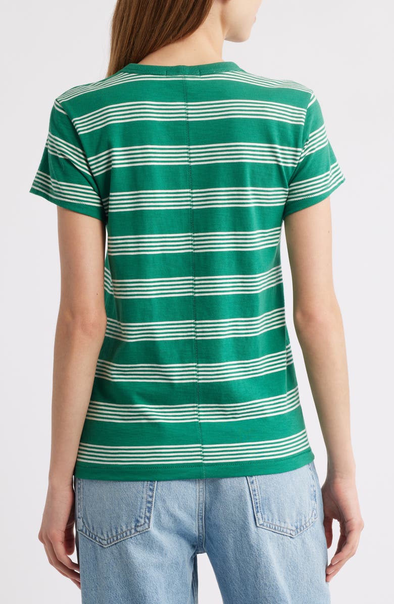 rag & bone The Slub Stripe T-Shirt, Alternate, color, Green Multi
