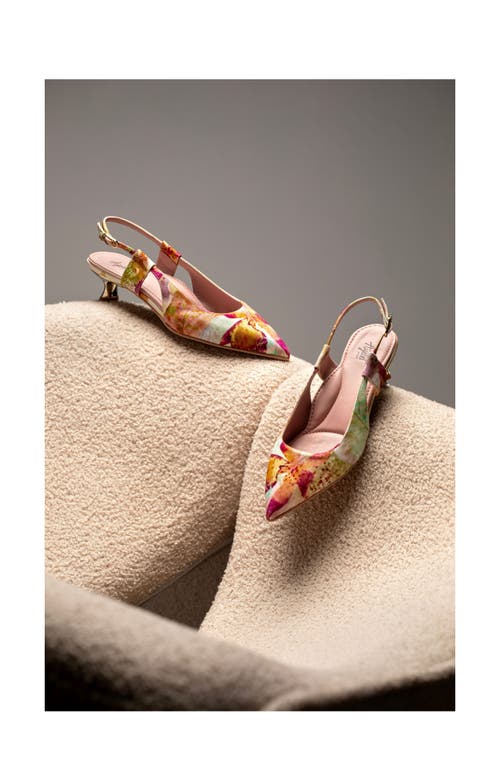 Ayelet By Naot Vida Slingback Pointed Toe Kitten Heel Pump In Pink