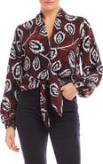 FIFTEEN TWENTY Scarlet Long Sleeve Tie Front Top