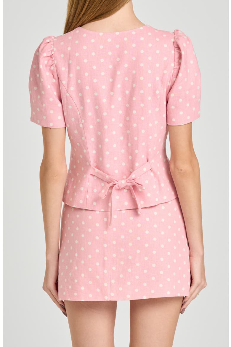 Blair Polka Dot Button-Up Top, Alternate, color, PINK POLKA DOT