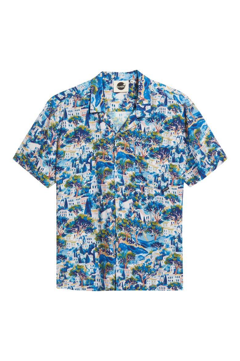 Print Camp Shirt, Alternate, color, BLUE