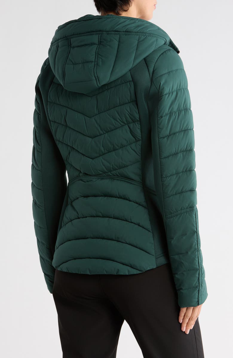 Bernardo Hooded Quilted Water Repellent Jacket, Alternate, color, Dark Forest