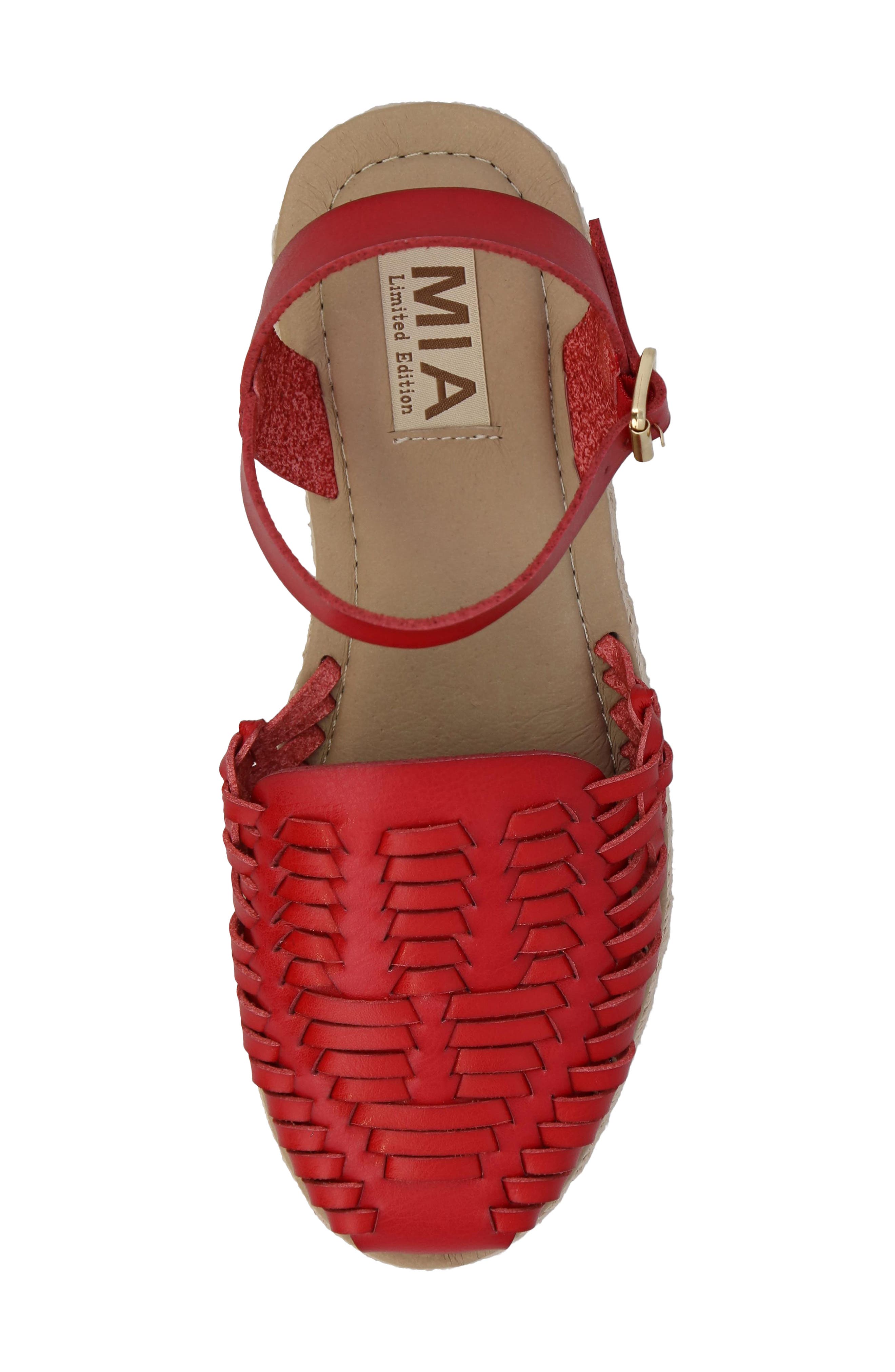 Eshani Ankle Strap Espadrille Sandal, Alternate, color, RED BONANZ