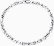 Oradina Sterling Silver Captain Link Bracelet