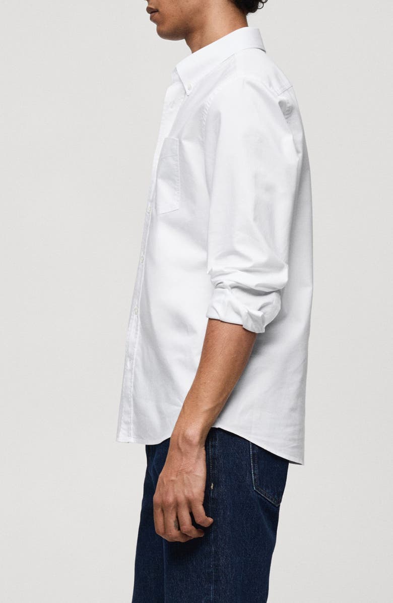 MANGO Regular Fit Oxford Button-Down Shirt, Alternate, color, White