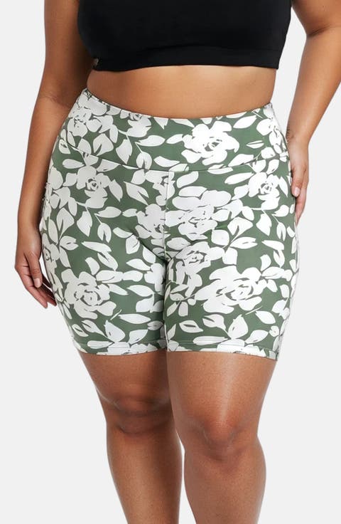 Plus Size Mid-Thigh Swim Shorts