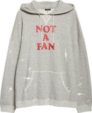R13 Not a Fan Paint Splattered Oversize Graphic Hoodie